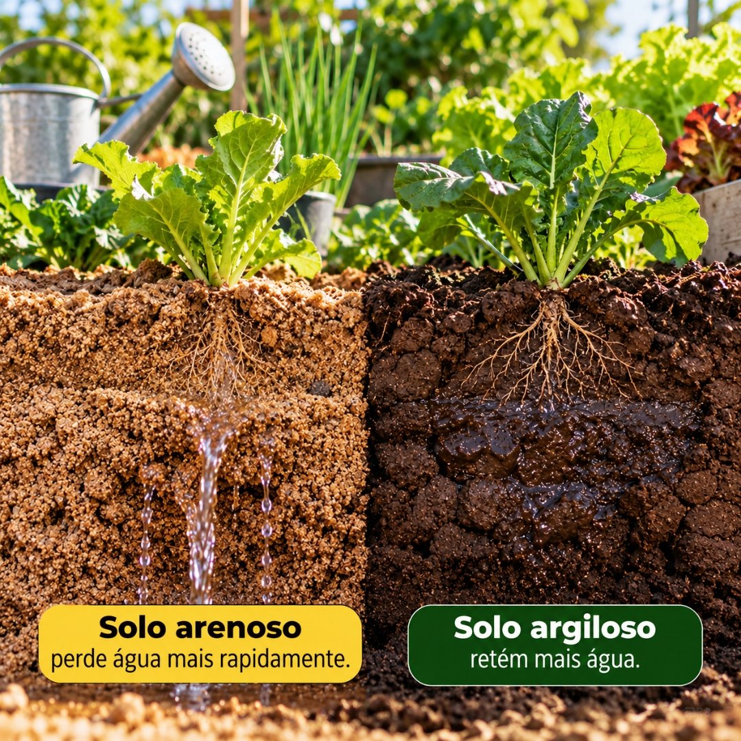 Comparação entre solo arenoso e argiloso e sua influência na retenção de água